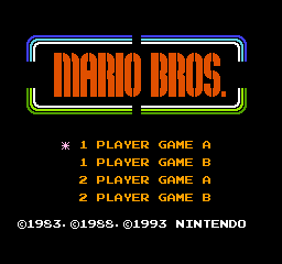 Mario Bros. Classic Serie Title Screen
